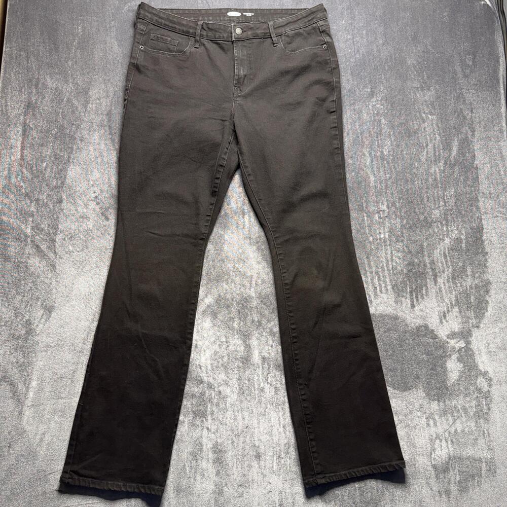Old Navy Kicker Boot-Cut Jeans Womens 14 Long Gray Mid Rise Stretch Denim Pants